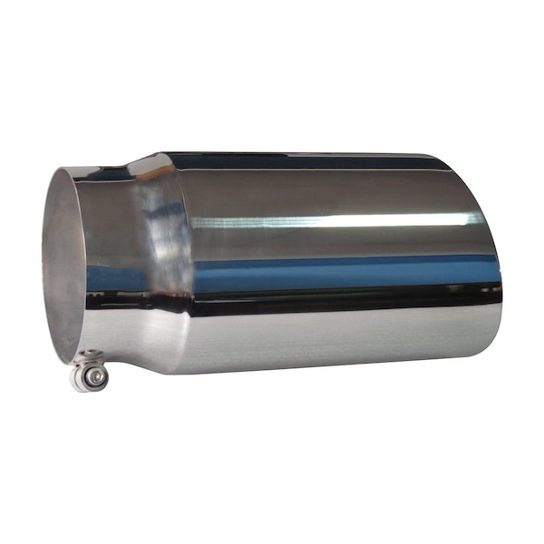Speedfx 5" Inlet, 6" Outlet, Polished Stainless Steel, Round, Angled Cut, Beveled Edge 502S - main